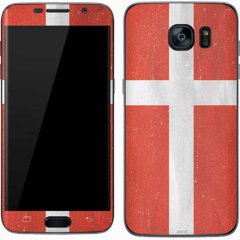 Denmark Flag Distressed Galaxy S7 Skin
